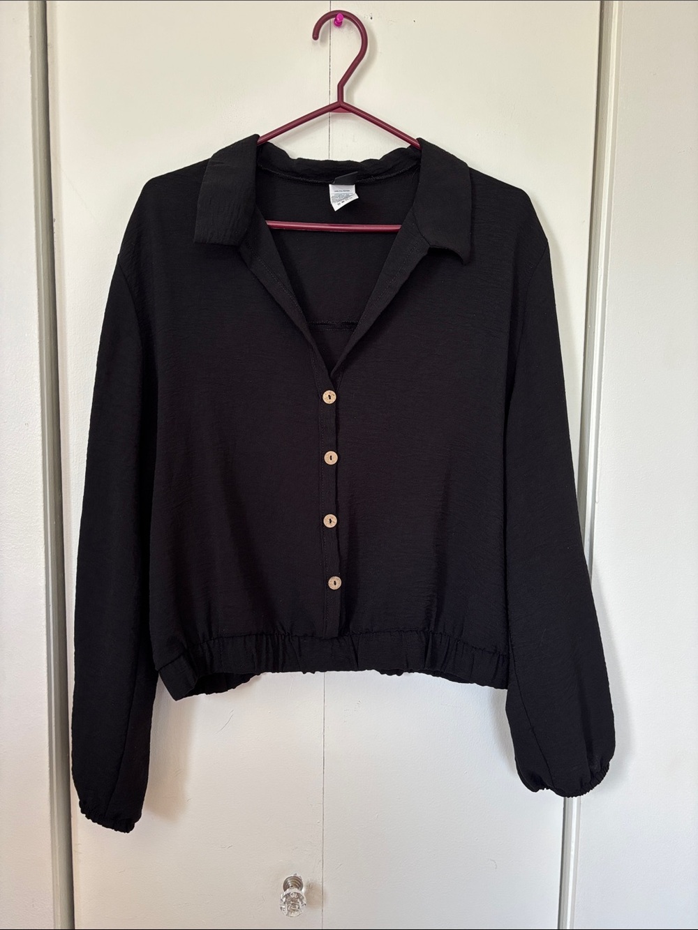 🎉4/30$🎉 Signature Black Button-Front Collared Blouse